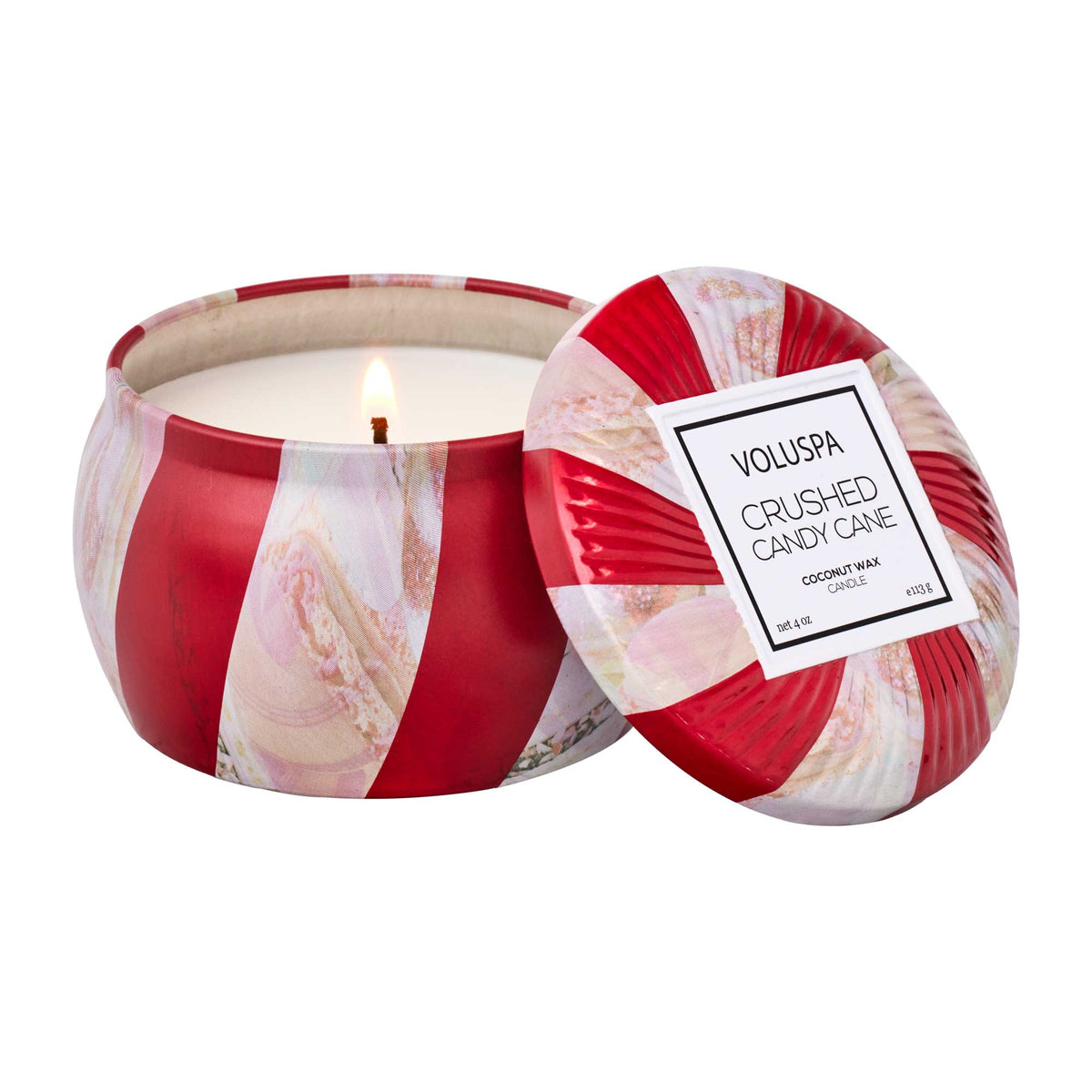 Crushed Candy Cane-Mini Tin Candle