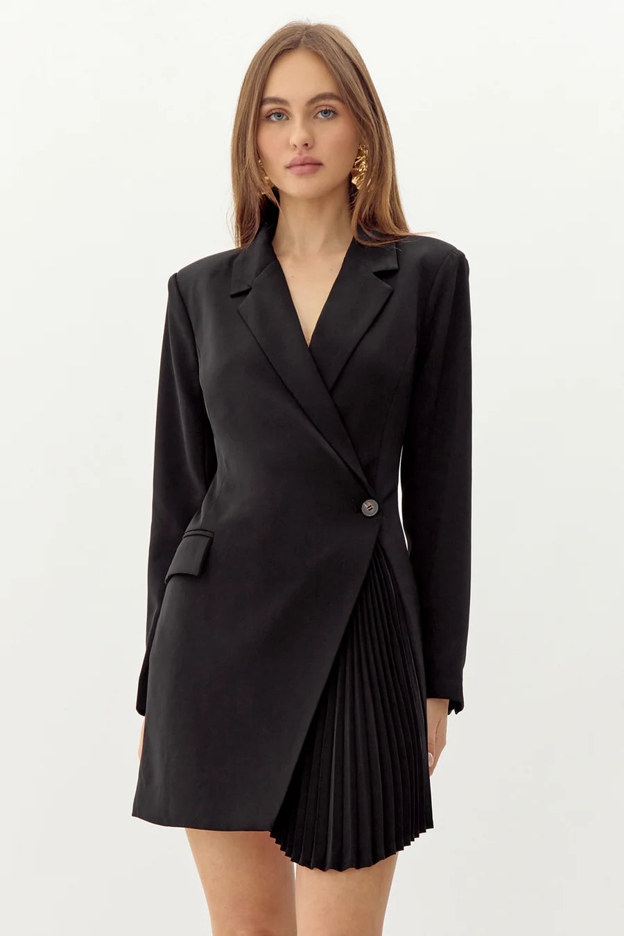 Felicia Pleated Blazer Dress