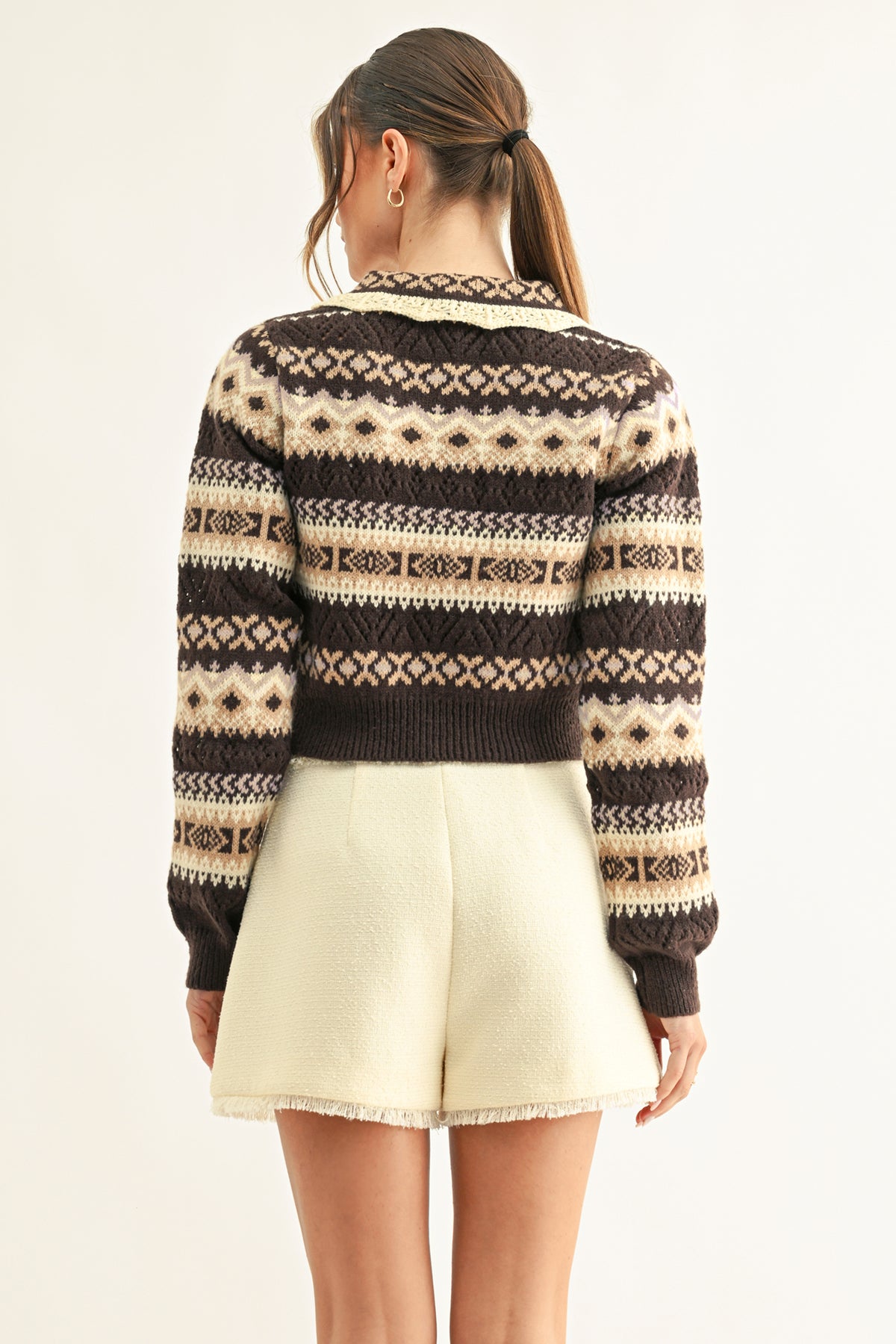LENA JACQUARD KNIT CARDI