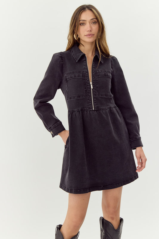 Lia Denim Zip Dress