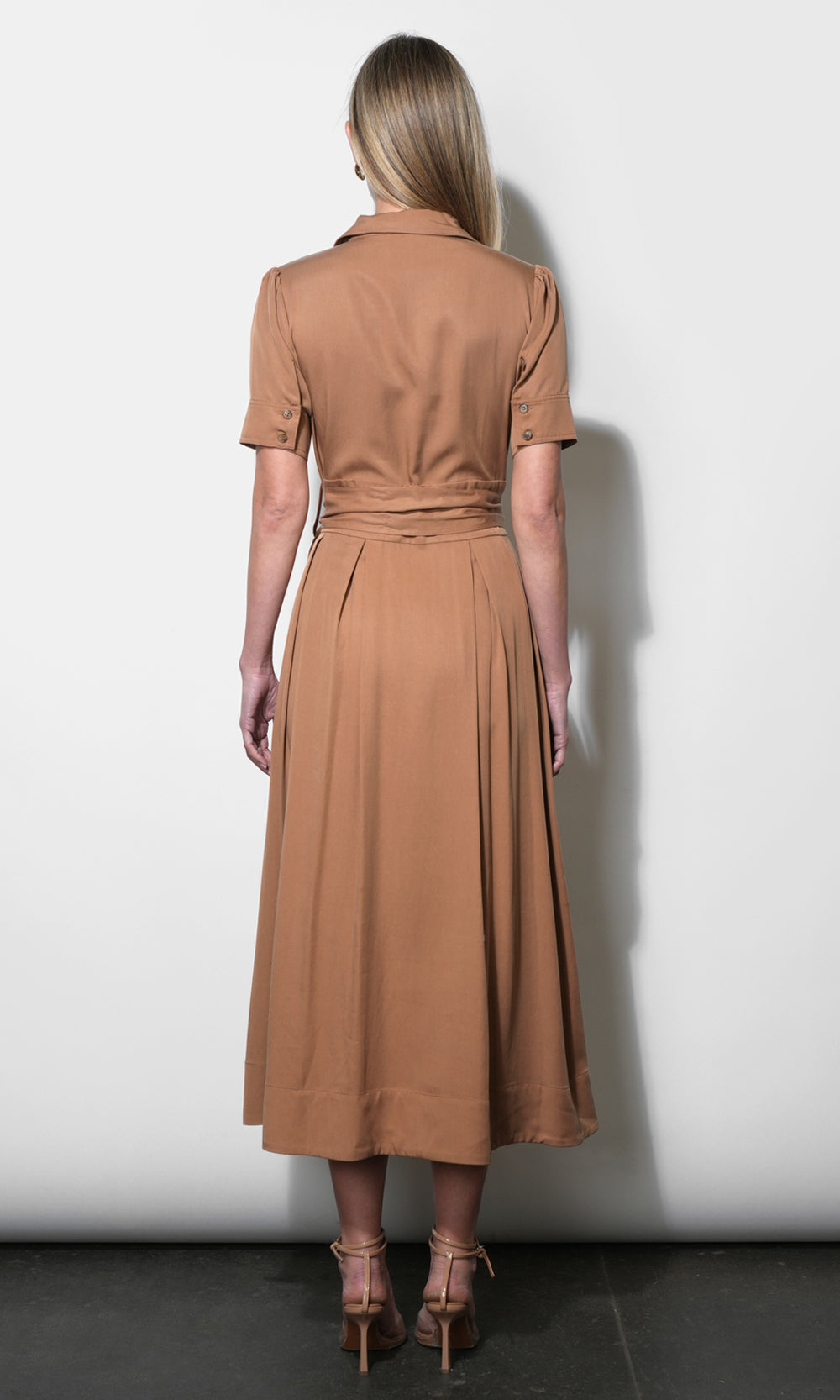 Fable Pleated Pocket Shirt Maxi Dress