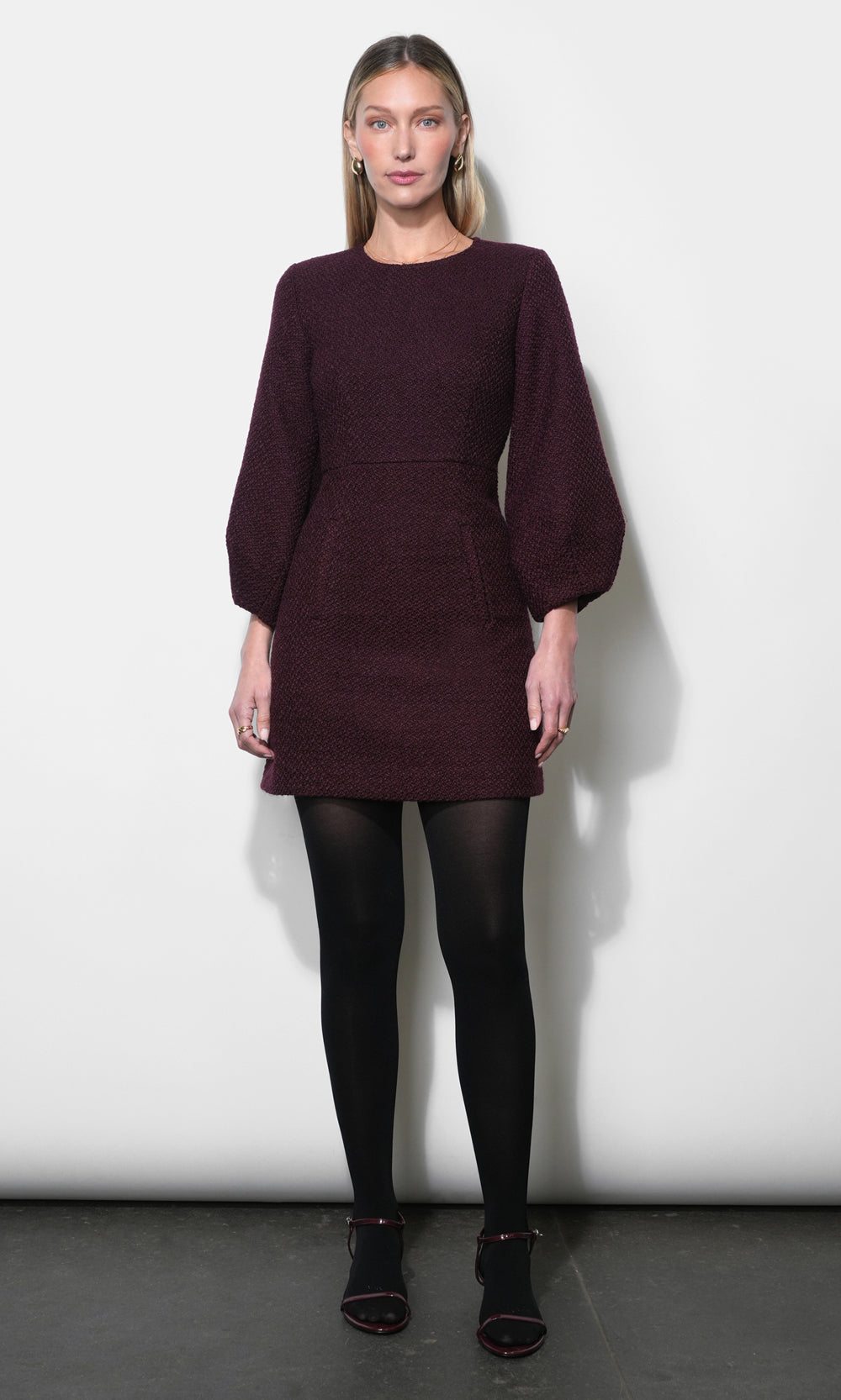 Rayna Bubble Sleeve Tweed Mini Dress