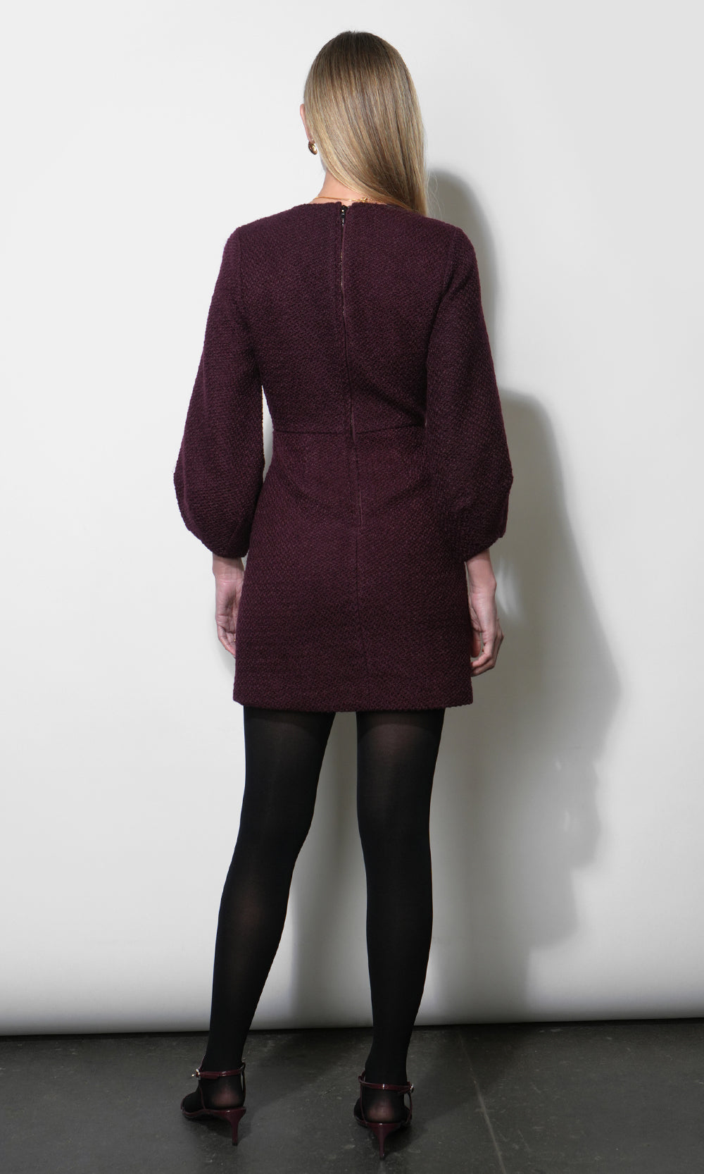 Rayna Bubble Sleeve Tweed Mini Dress