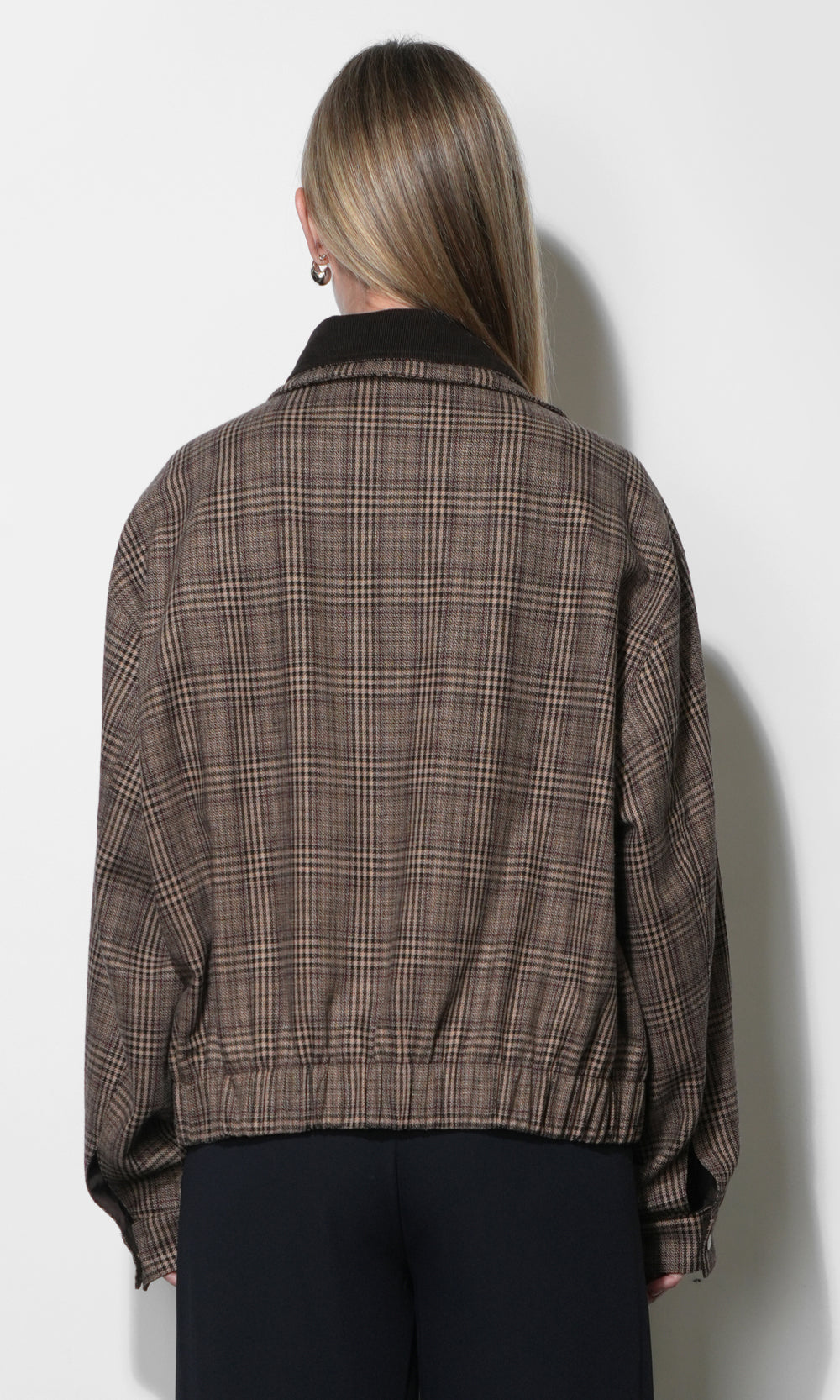 Blake Oversized Double Collar Plaid Jacket