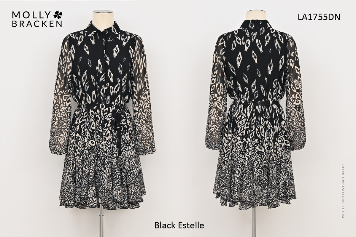 Ladies woven dress black