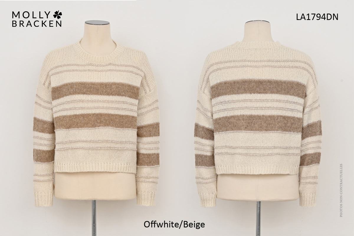 Ladies knitted sweater off white/beige