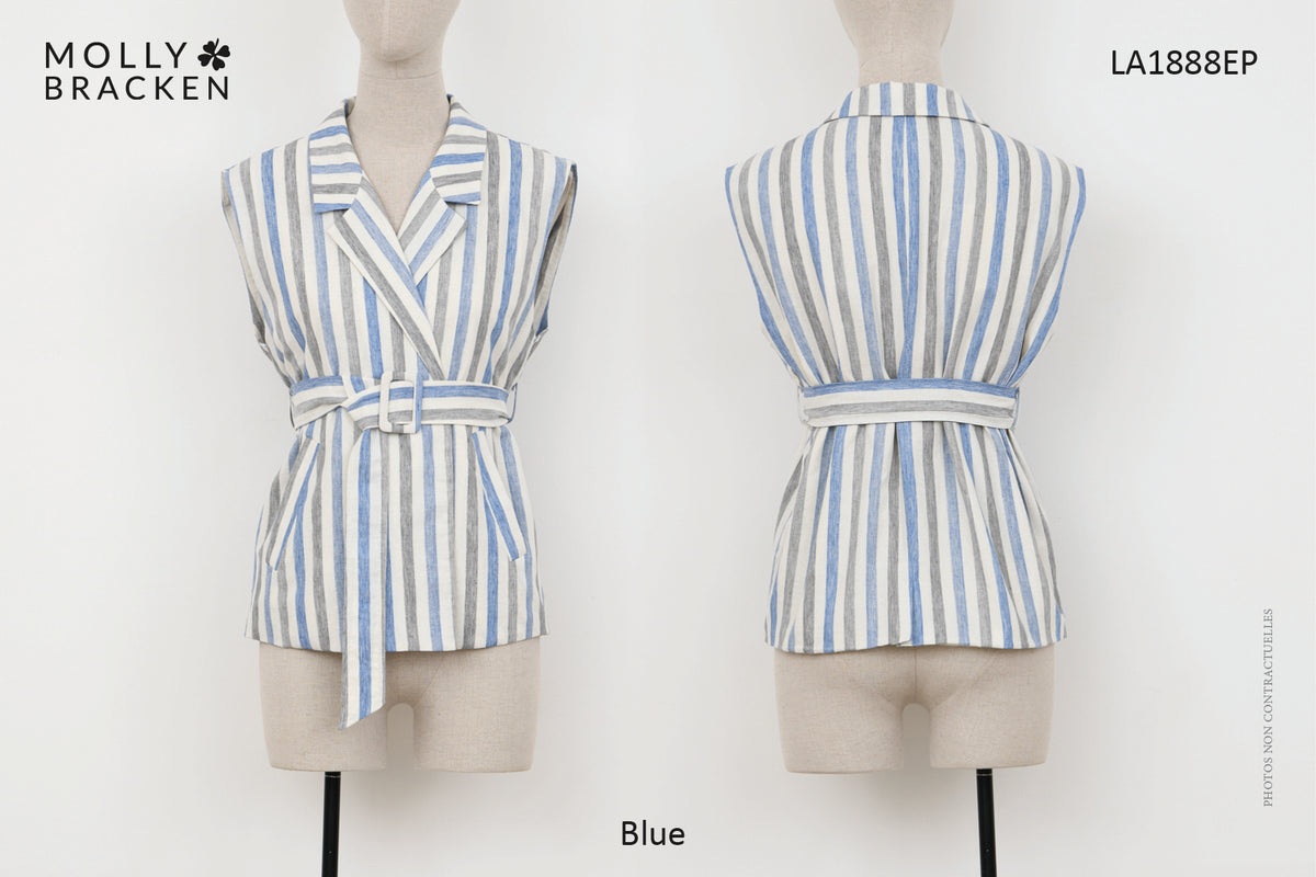 LADIES WOVEN SLEEVELESS JACKET