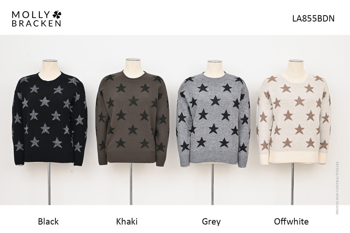 Ladies knitted sweater stars