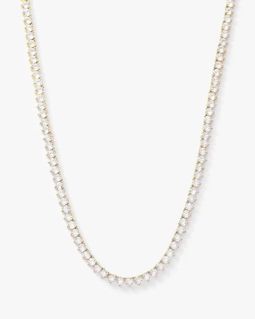 Not Your Basic Gold Tennis Necklace 16"