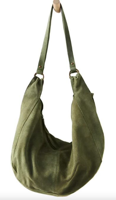 Roma Suede Tote Olive Moss