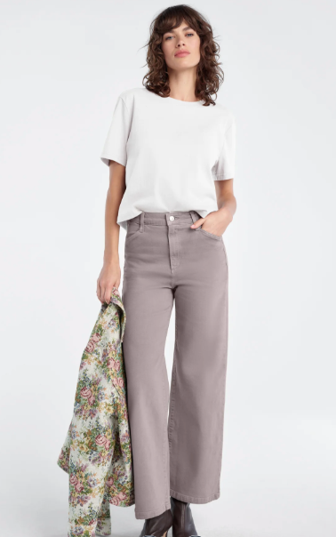 The Mischa Super High Rise Wideleg Ankle taupe