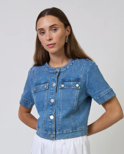 Serena Short Sleeve Denim Jacket