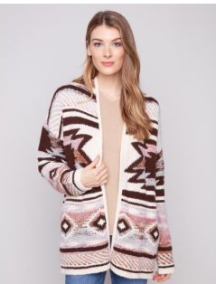 Space Dye Jacquard Cardigan