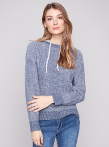 Hoodie Sweater With Front Cable Detail