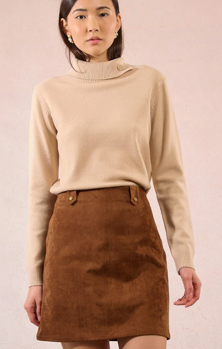 Woven Suede Skirt