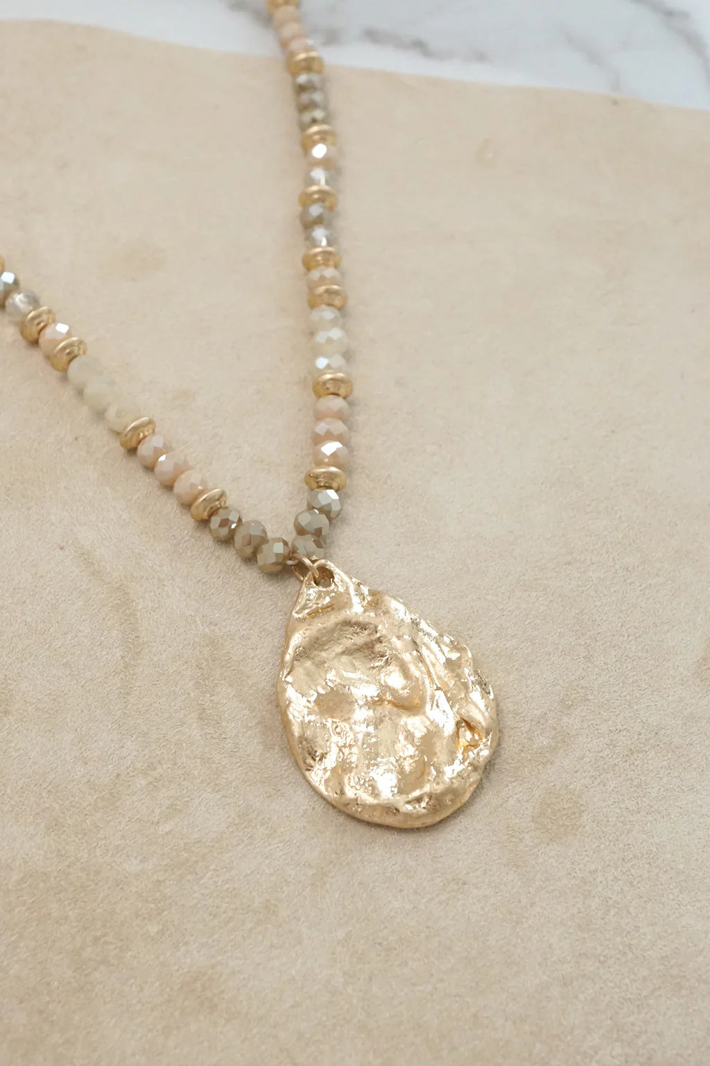 Long Beaded Necklace with Pendant