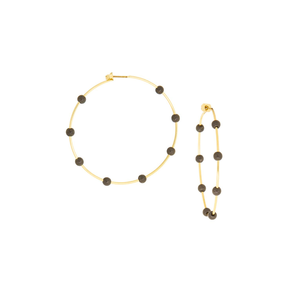 Thin hoop with gemstones