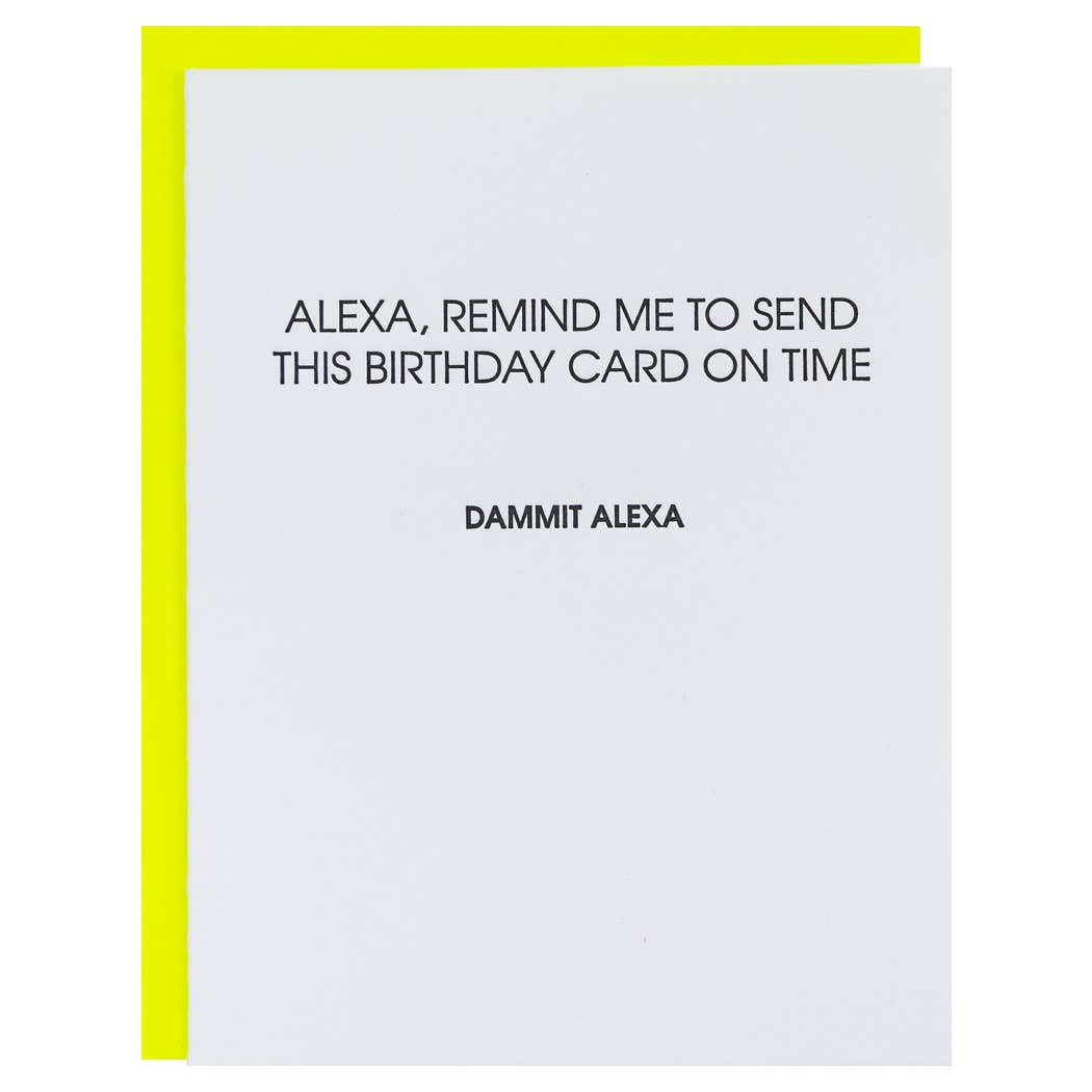 Dammit Alexa Letterpress Greeting Card