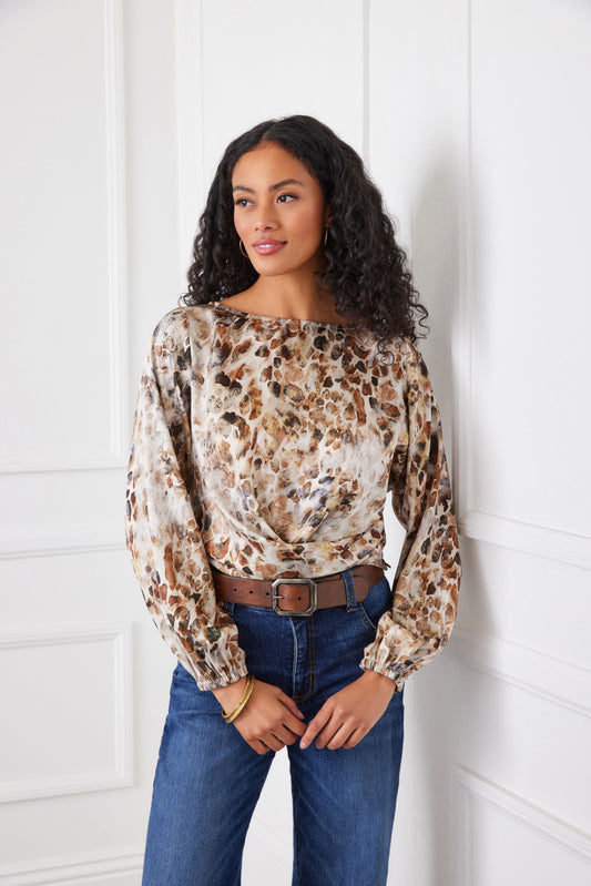 Boatneck Printed Top