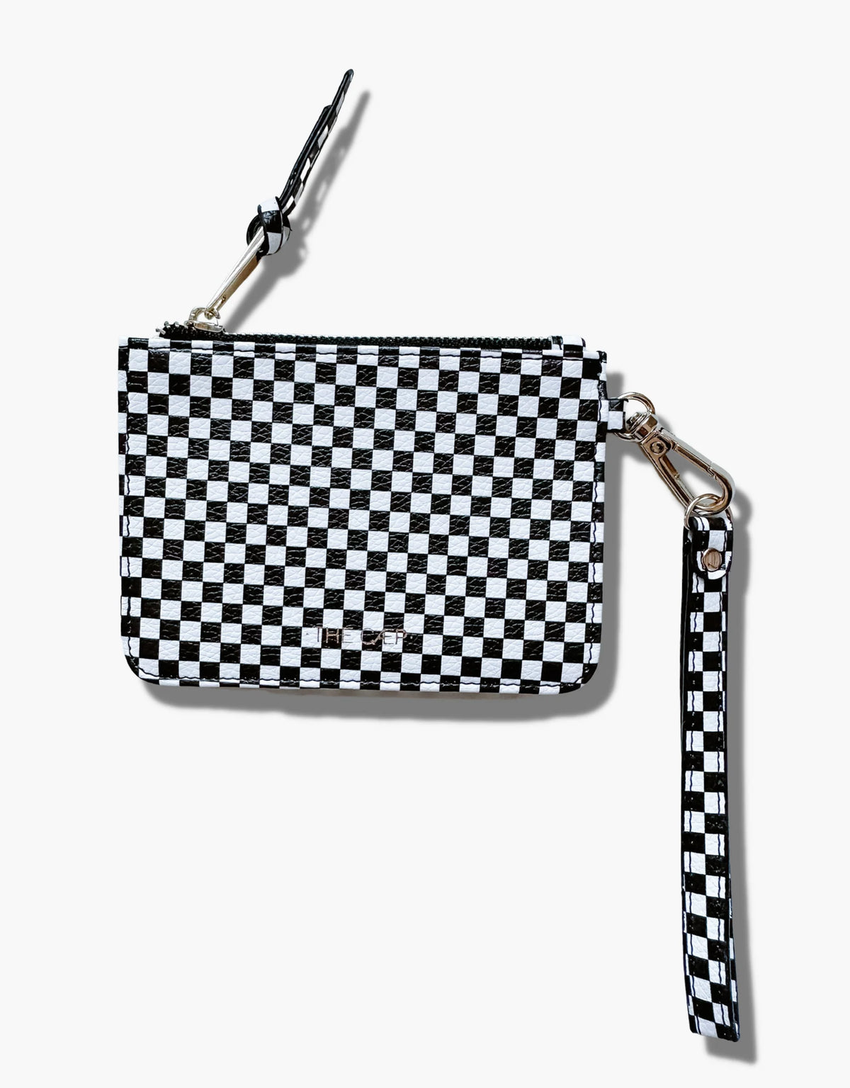 Black Checkered Snap Wallet