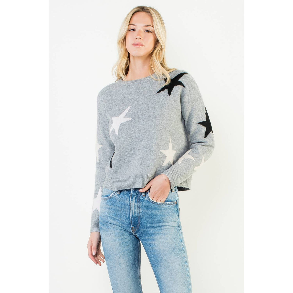 Star Pattern Knit Sweater