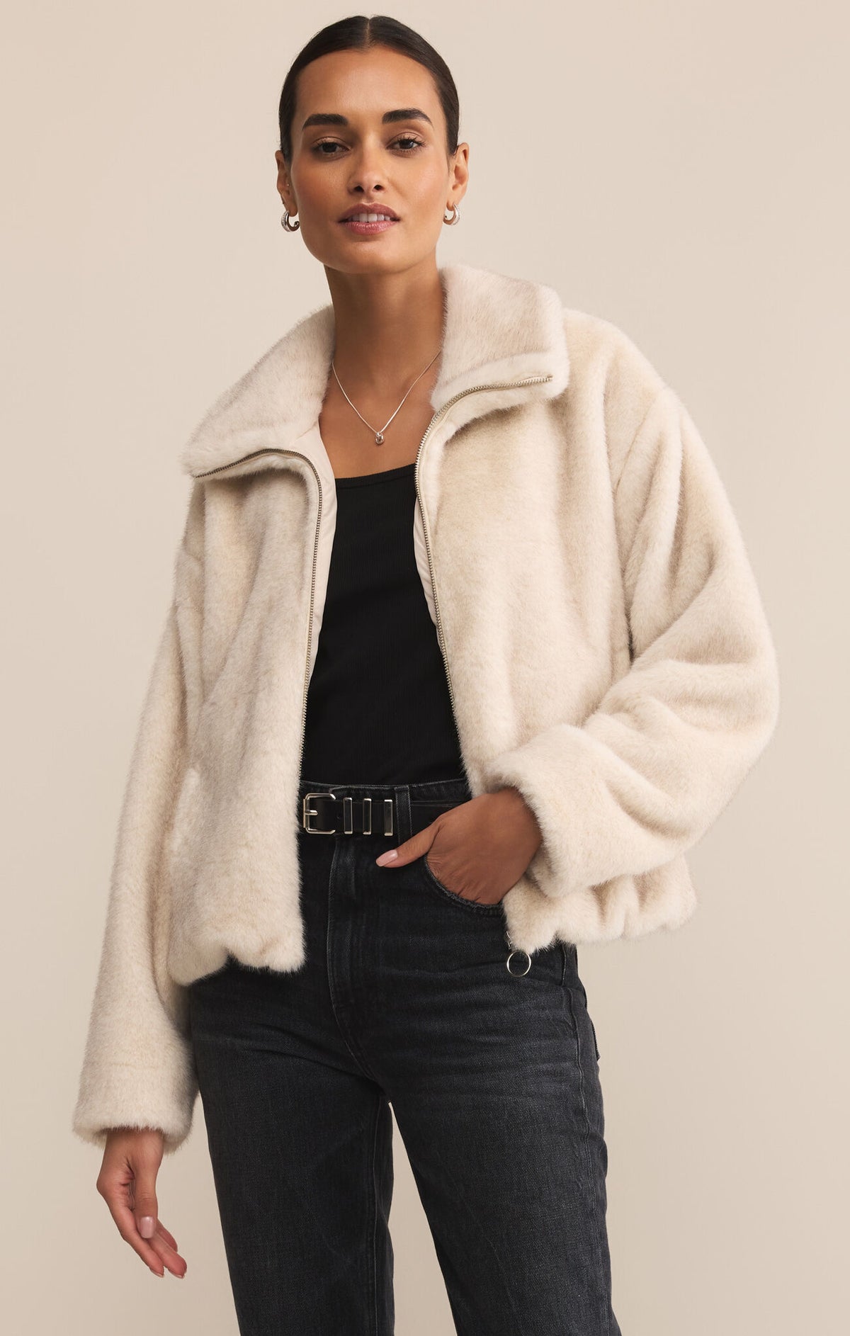 AMETHYST FAUX FUR JACKET