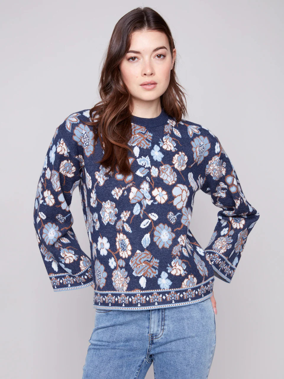 Crew Neck Jaquard Sweater