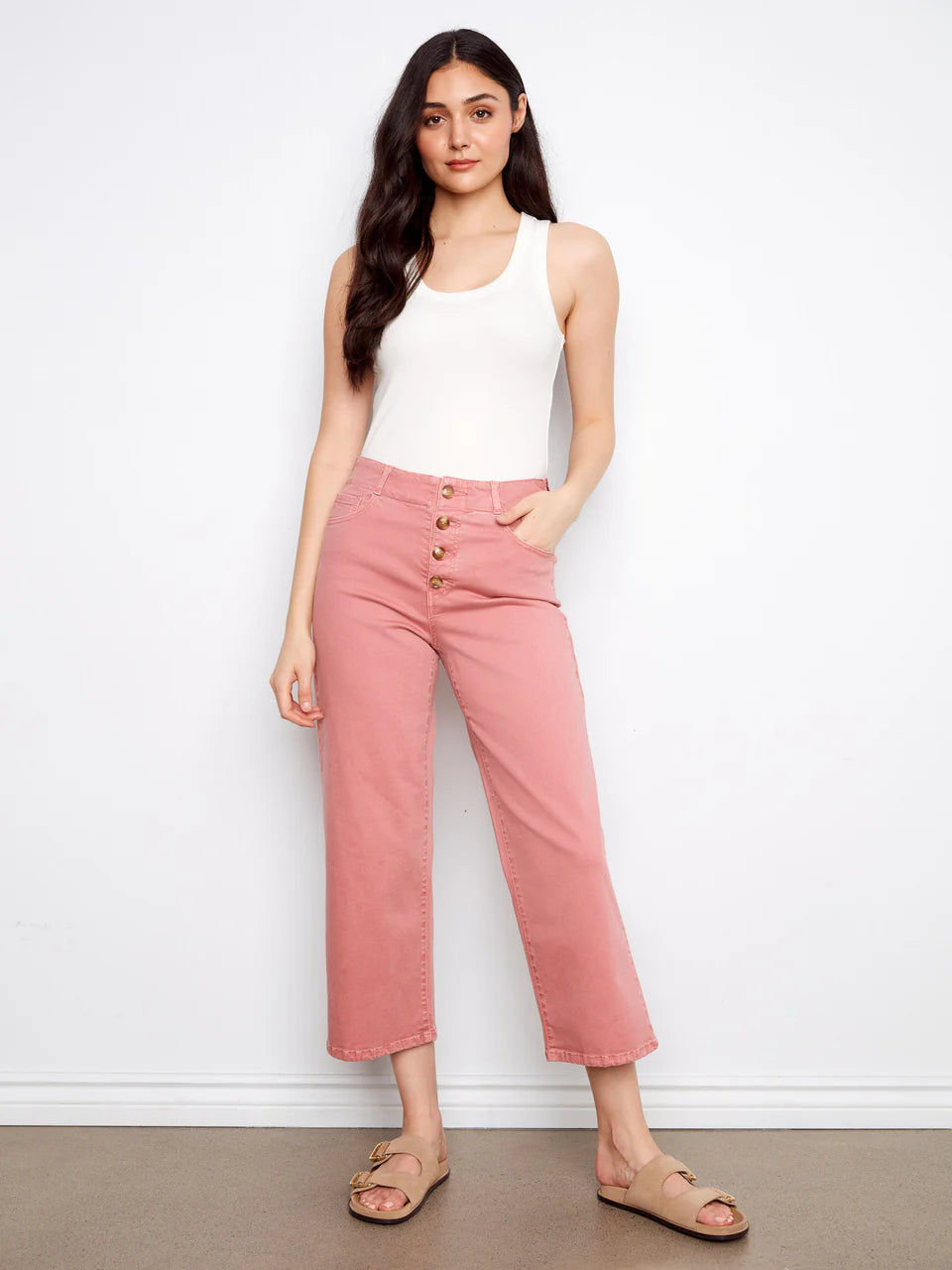 Button Fly Twill Straight Leg Pant