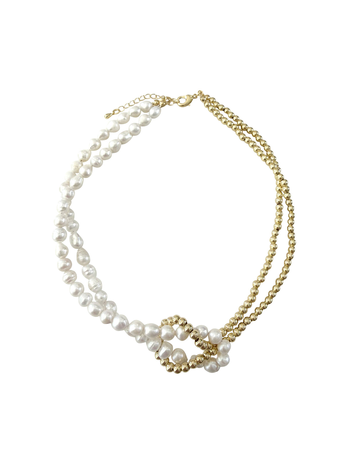 Raleigh Pearl Knot Necklace - Gold