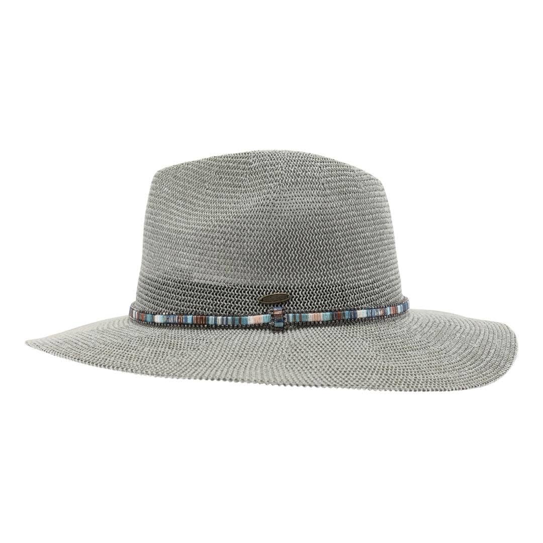 Knit Multi Thread Rhinestone Band Panama Hat