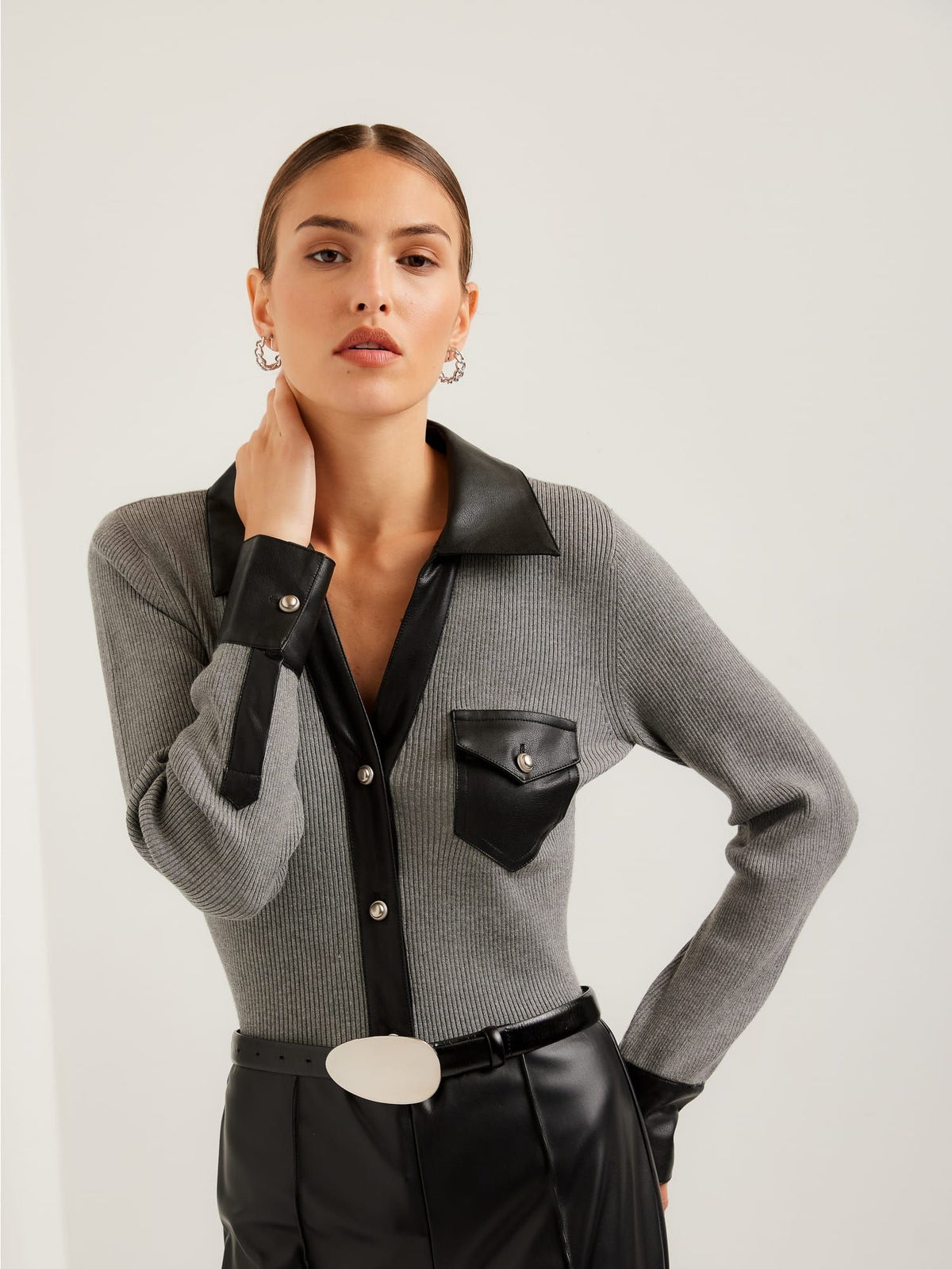 Isabella Faux Leather Top