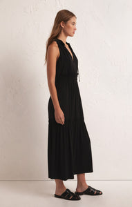 Rhea Black Midi Dress