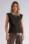 Embellished Sleeveless Top