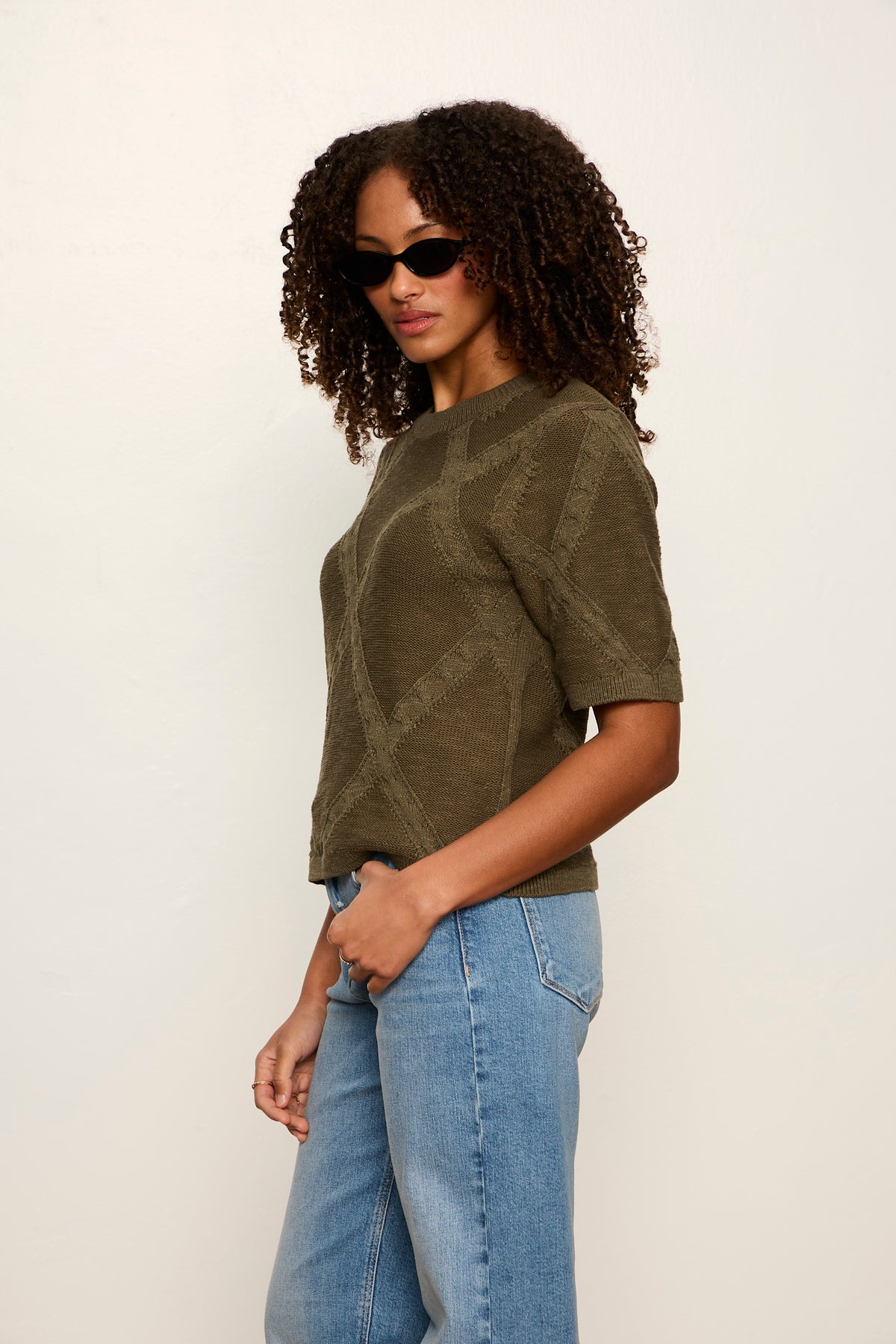 DIAMOND STITCH SWEATER TEE