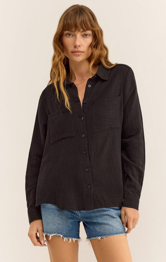 Kaili Black Gauze Shirt