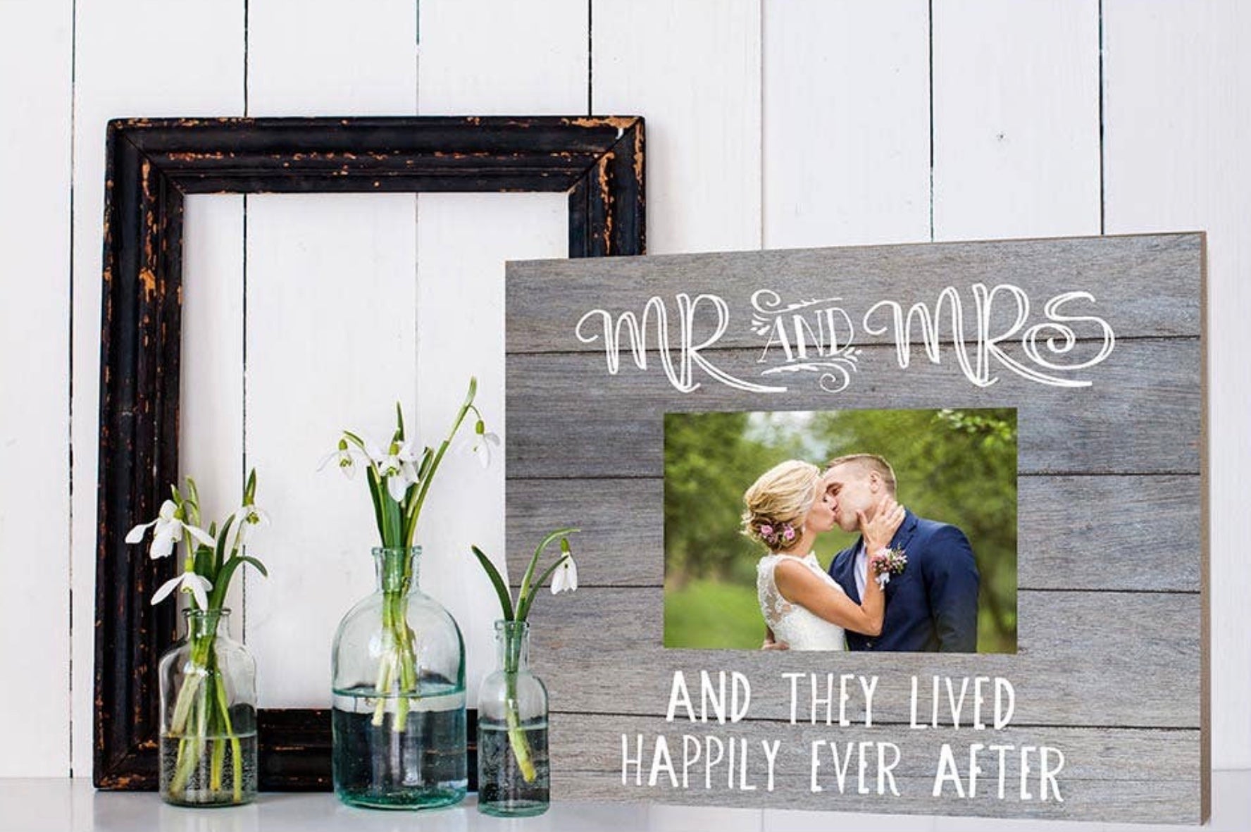 Together They Built A Life Personalized Shiplap Picture Frame - 4x6  Horizontal